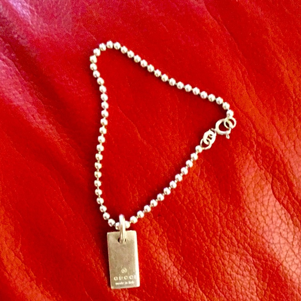 Authentic Gucci Dog Tag Bracelet.